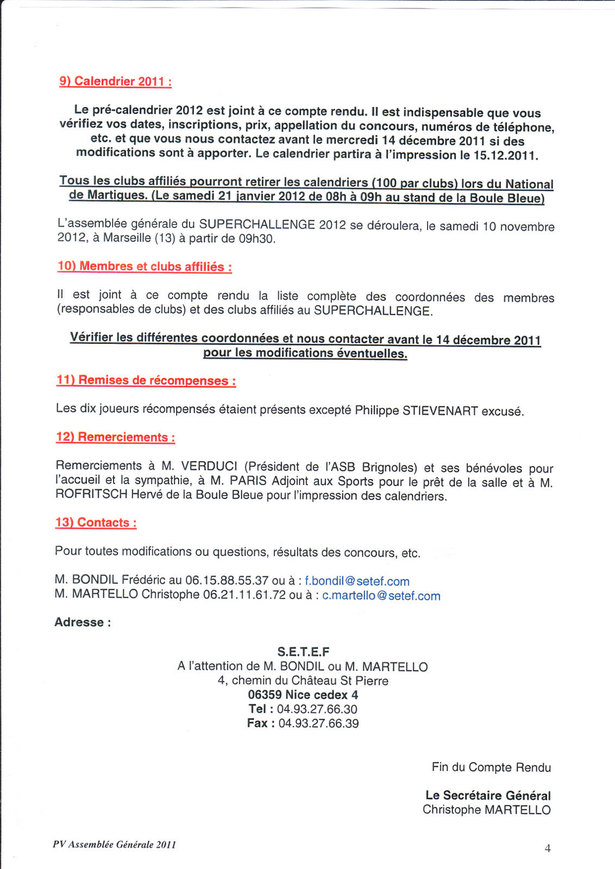 Compte rendu de l'assemblée générale de Brignoles