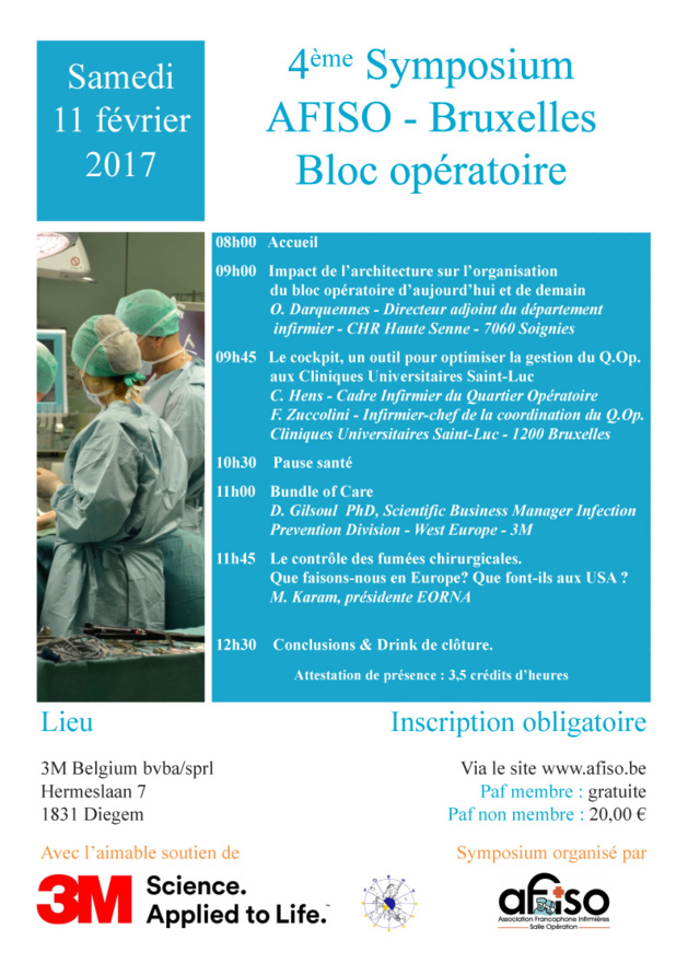 Samedi 11 février 2017 4ème Symposium de la régionale AFISO Bruxelles