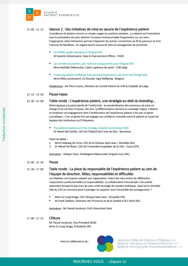 EXPÉRIENCE PATIENT PARTAGÉE - Une composante intégrale de la qualité des soins de santé