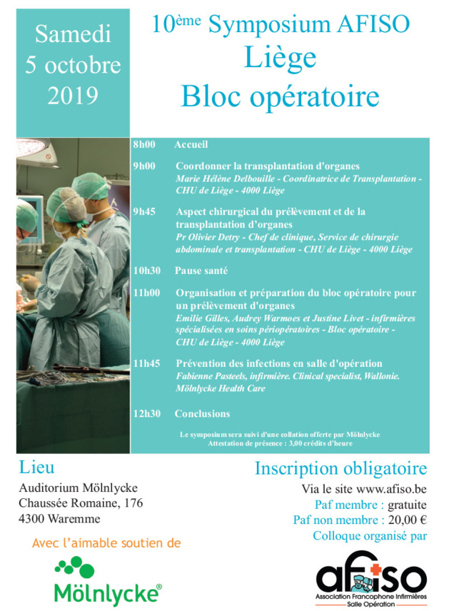 Samedi 5 octobre 2019 - 10ème Symposium AFISO Liège à WAREMME Samedi 5 octobre 2019 - 10ème Symposium AFISO Liège à WAREMME