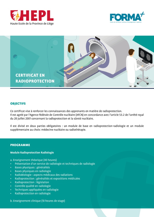 2022 - Certificat en radioprotection à Liège
