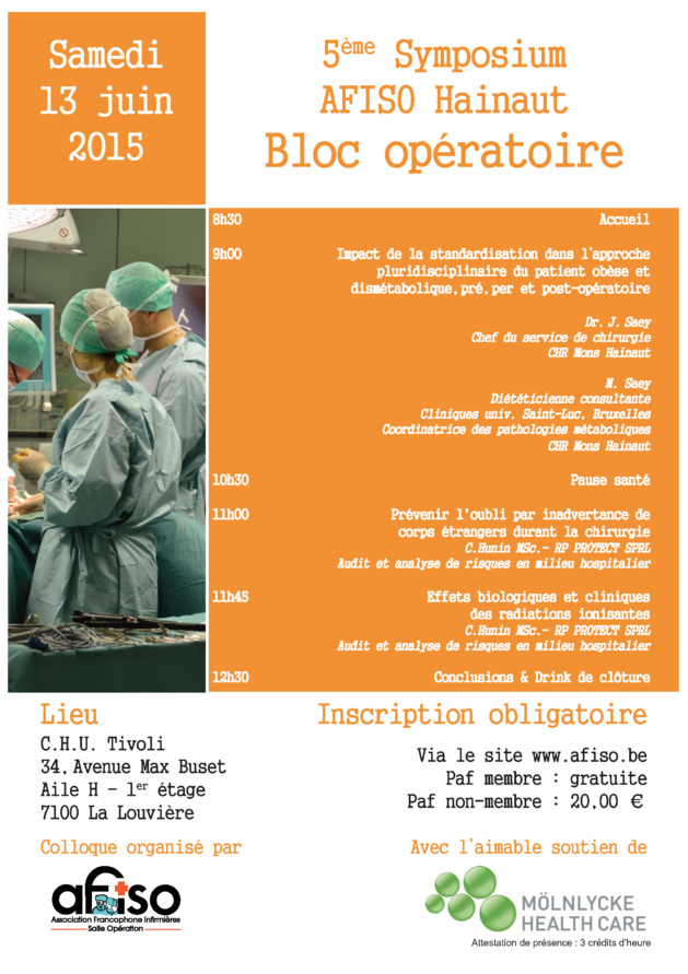 Samedi 13 juin : 5ème Symposium AFISO Hainaut