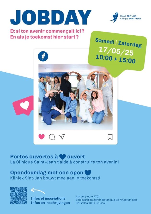 JobDay à la Clinique Saint-Jean (Bruxelles) le samedi 17 mai 2025