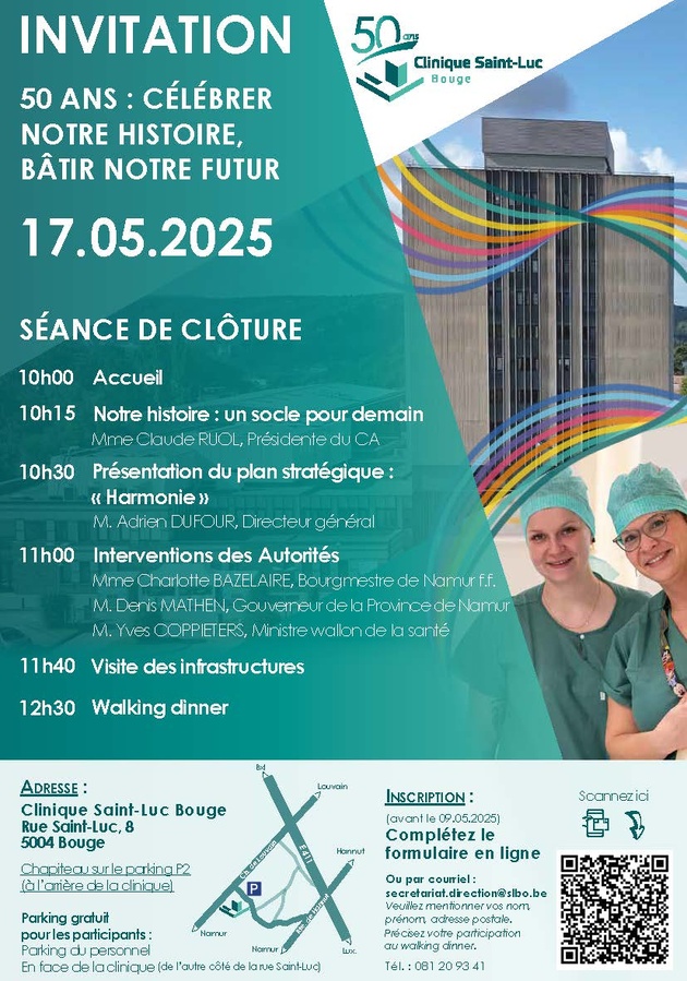 La Clinique Saint-Luc Bouge fête ses 50 ans : Honorer notre histoire, bâtir notre futur