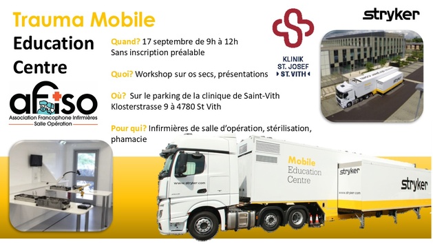 Le camion STRYKER sera à Saint-Vith ce mercredi 17 septembre et propose un workshop sur l'os sec.