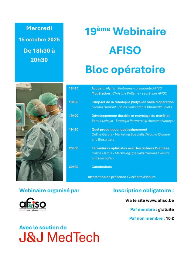 19ème Webinaire AFISO le mercredi 15 octobre à 18h30