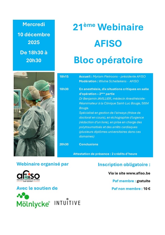 21ème Webinaire AFISO le mercredi 10 décembre à 18h30 21ème Webinaire AFISO le mercredi 10 décembre à 18h30