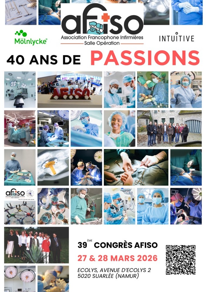 Les vendredi 27 et samedi 28 mars 2026, l'AFISO fêtera ses 40 ans et organise son 39ème congrès à Ecolys (Namur)