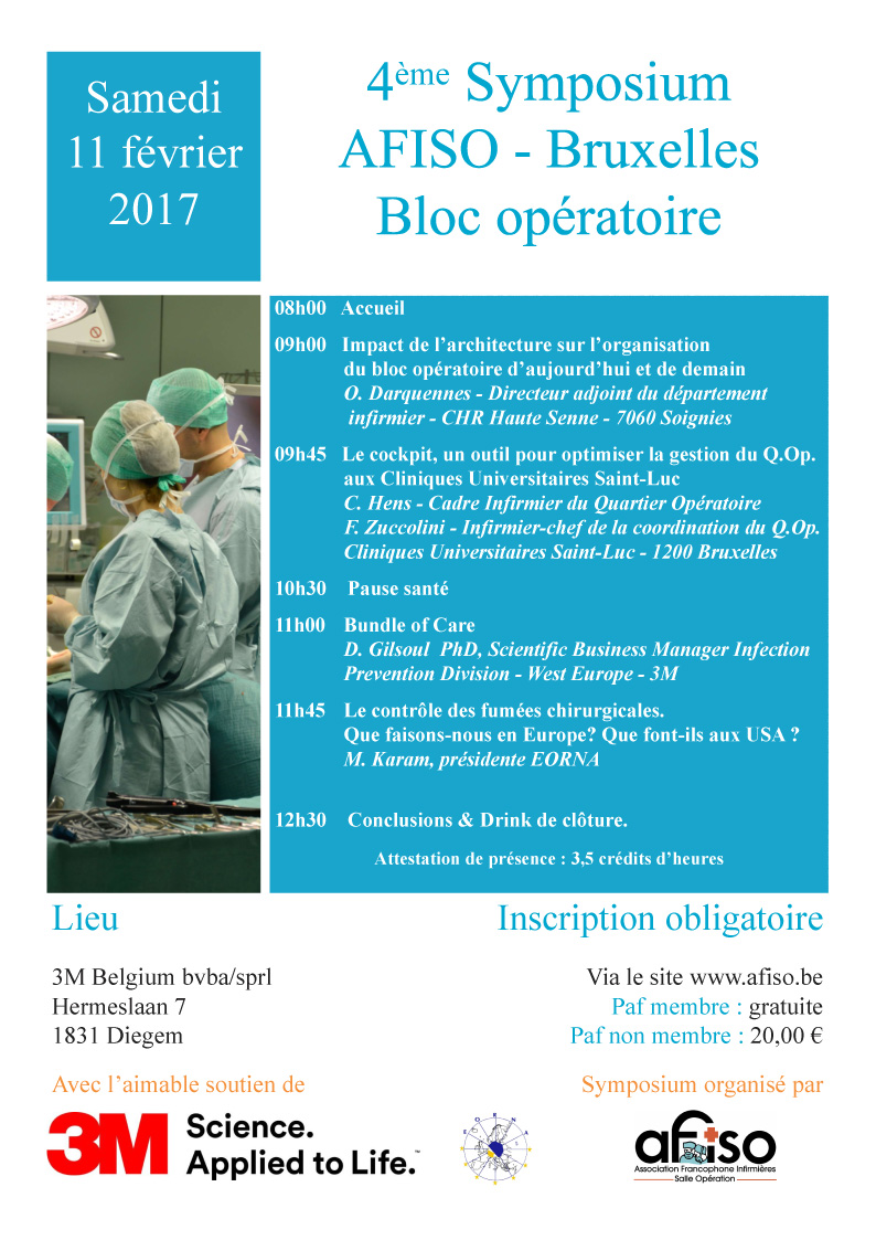 Samedi 11 février 2017 4ème Symposium de la régionale AFISO Bruxelles