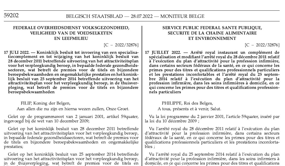 17 juillet 2022 - Arrêté royal instaurant un complément de spécialisation - on est concerné.