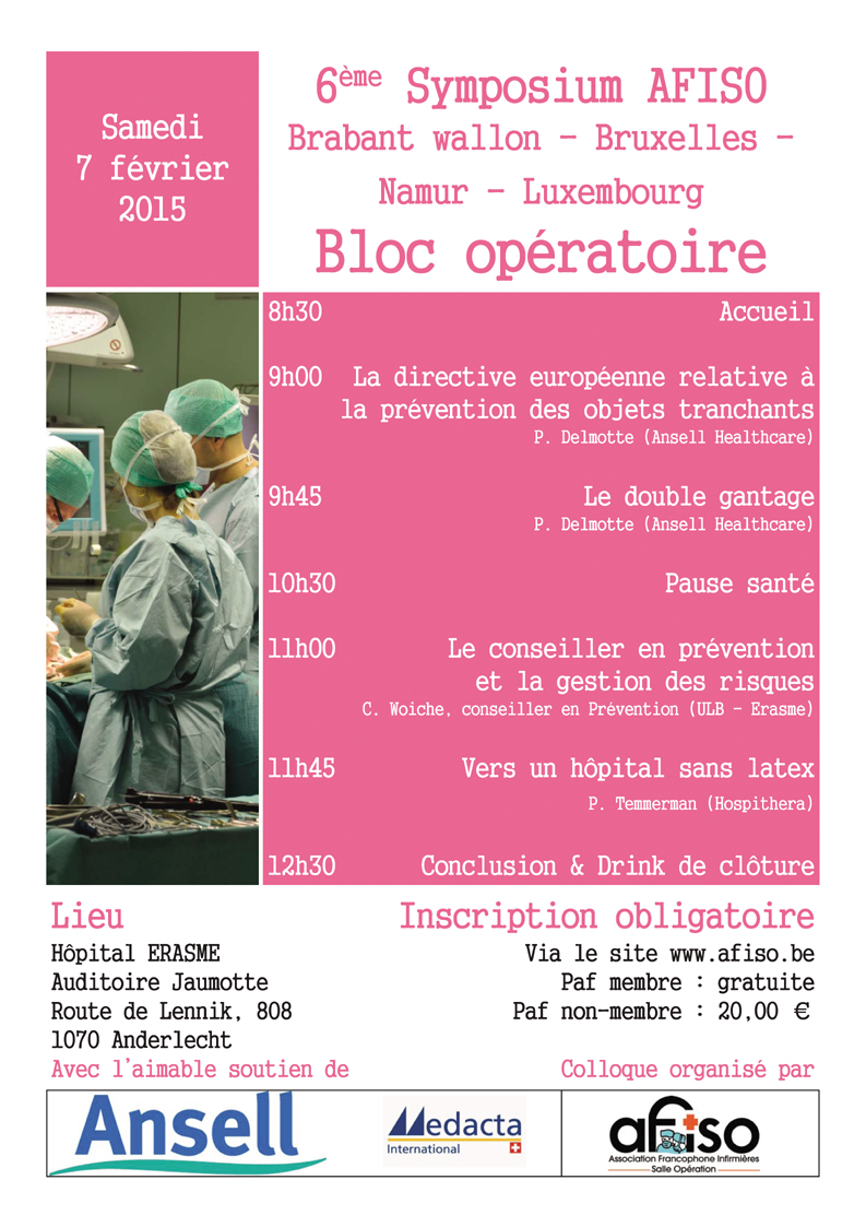 Téléchargez les présentations du 6ème Symposium de la régionale AFISO Namur / Bxl / Brabant / Lux de ce 7 février 2015