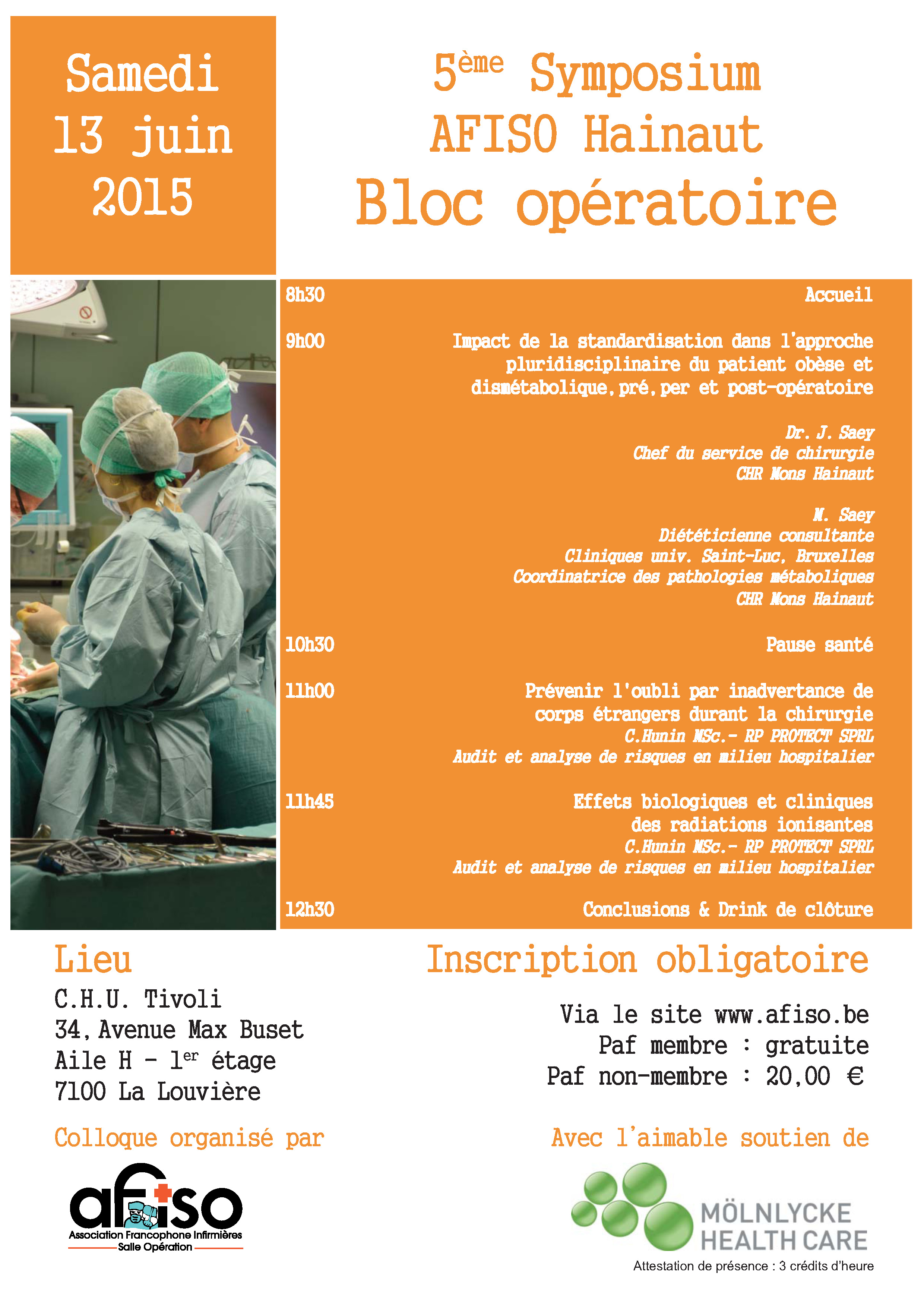 Samedi 13 juin : 5ème Symposium AFISO Hainaut