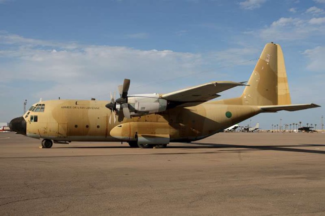 Un c-130 de l'armée de l'air libyenne. Crédit photo : Sources Un c-130 de l'armée de l'air libyenne. Crédit photo : Sources