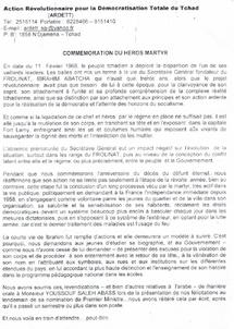 Tchad :  Commemoration de la mort du martyr IBrahim Abtcha