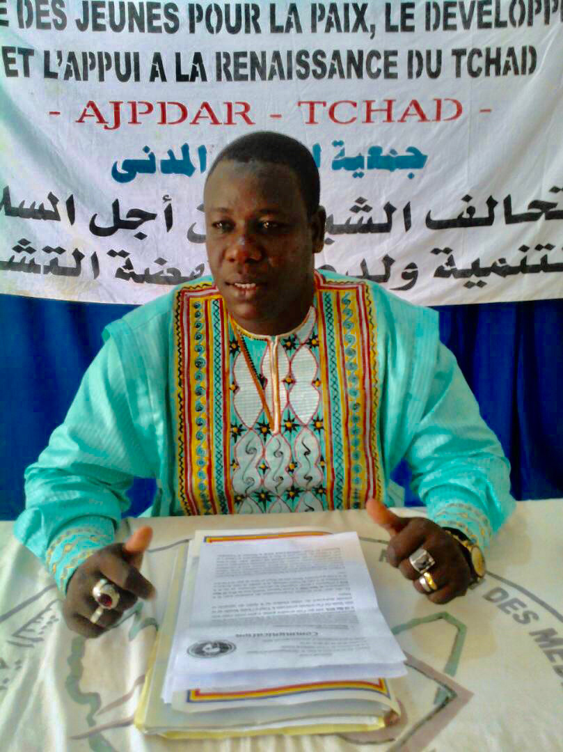 Le président de l’Alliance des Jeunes pour la Paix, le Développement et l’Appui à la Renaissance du Tchad (AJPDAR), Mahamat El-Mahadi Abdéramane. Alwihda Info