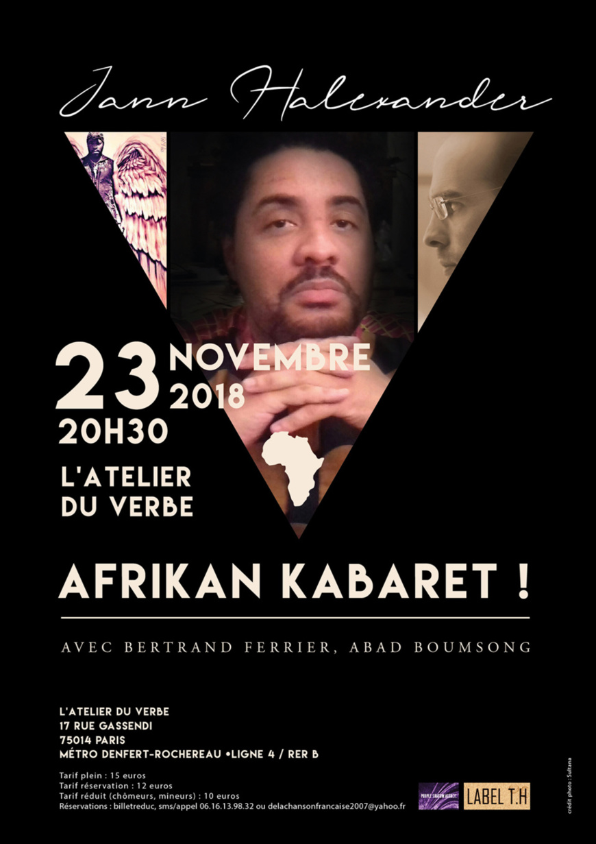 L'Afrikan Kabaret de Jann Halexander le 23 novembre à Paris