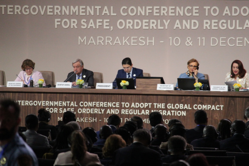 Une vue de la conférence intergouvernementale sur les migrations.