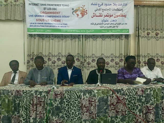 Une conférence-débat organisée par Internet sans frontières et des organisations de la société civile, a eu lieu ce jeudi 28 mars 2019 au CEFOD, à N'Djamena. © Alwihda Info