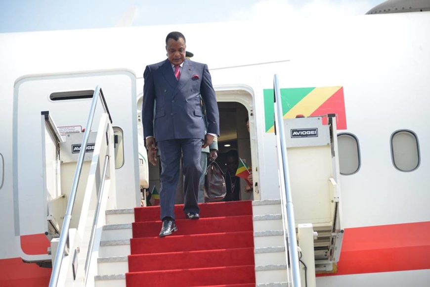 Retour de Denis Sassou N'Guesso du Caire. Retour de Denis Sassou N'Guesso du Caire.