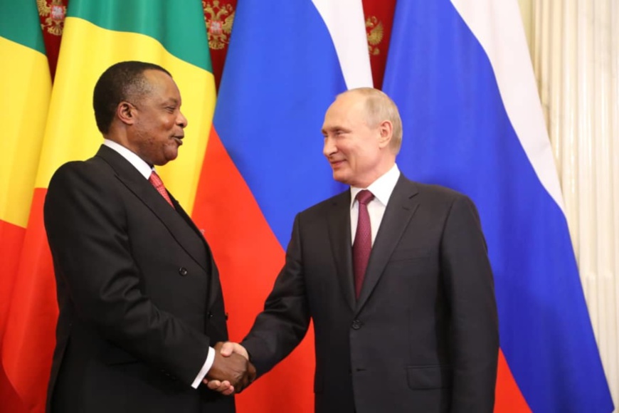 Les présidents Sassou N'Guesso et Vladimir Poutine. Les présidents Sassou N'Guesso et Vladimir Poutine.