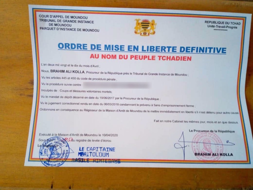 Tchad : 52% des détenus de la prison de Moundou libérés. © Golmen Ali/Alwihda Info Tchad : 52% des détenus de la prison de Moundou libérés. © Golmen Ali/Alwihda Info