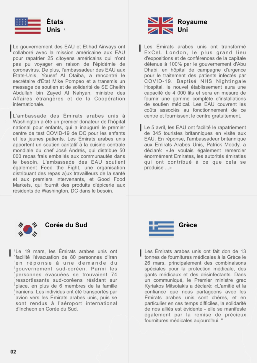 Les efforts des Émirats Arabes Unis pour lutter contre le Covid-19 Les efforts des Émirats Arabes Unis pour lutter contre le Covid-19