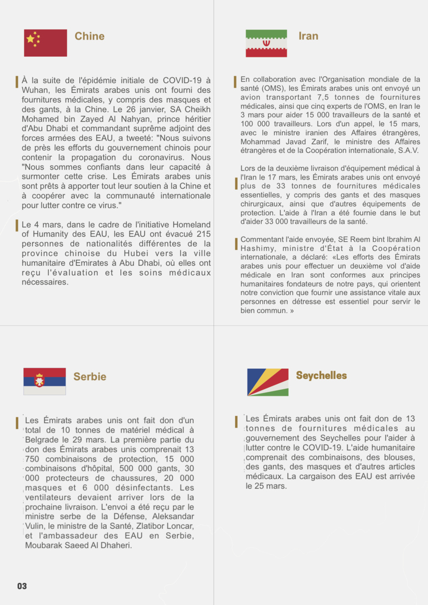 Les efforts des Émirats Arabes Unis pour lutter contre le Covid-19