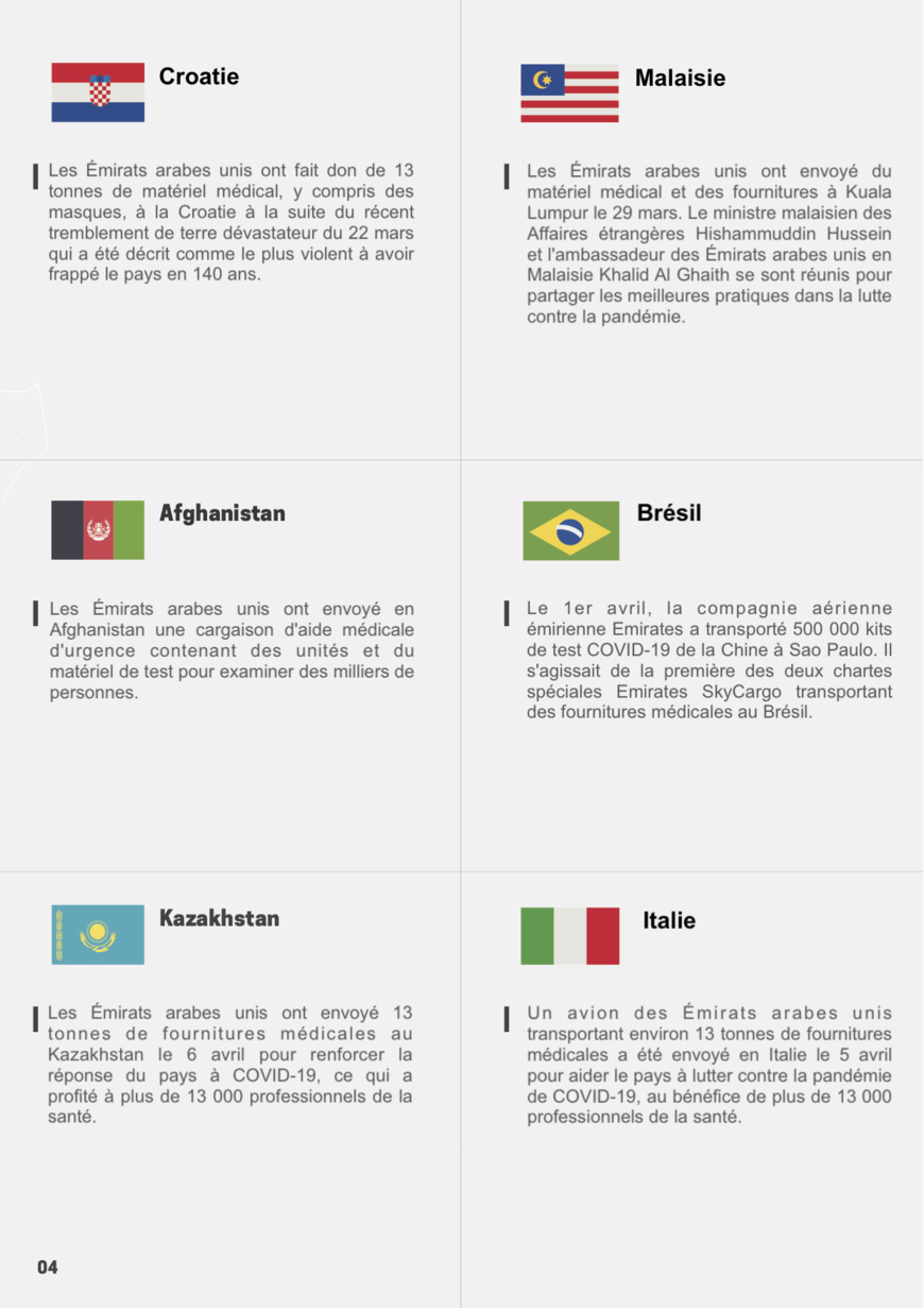 Les efforts des Émirats Arabes Unis pour lutter contre le Covid-19 Les efforts des Émirats Arabes Unis pour lutter contre le Covid-19