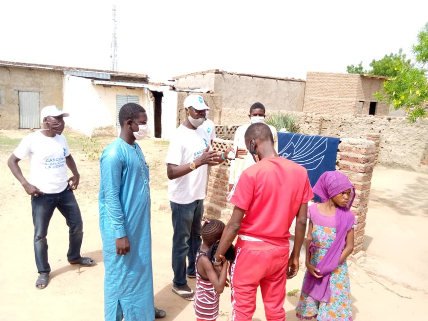 Tchad-Covid 19 : La CASCIDHO en sensibilisation à Djabaliro dans le 10ème arrondissement : ©️ Mendig-Lembaye Djetoyo Kelvin/Alwihda Info