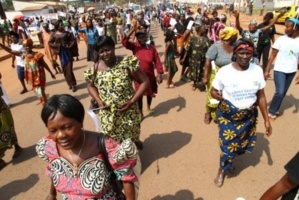 Décembre 2012. Les femmes centrafricaines manifestent contre la Séléka. BANGUI. Diaspora Media