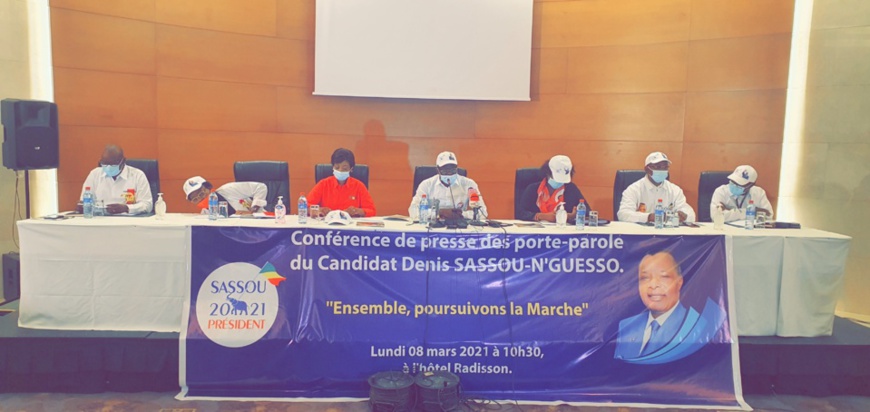 Une vue des porte-parole du candidat Denis Sassou N'Guesso