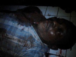 Le corps du magistrat, Modeste Bria, abattu hier par des hommes de l'ex-Séléka.