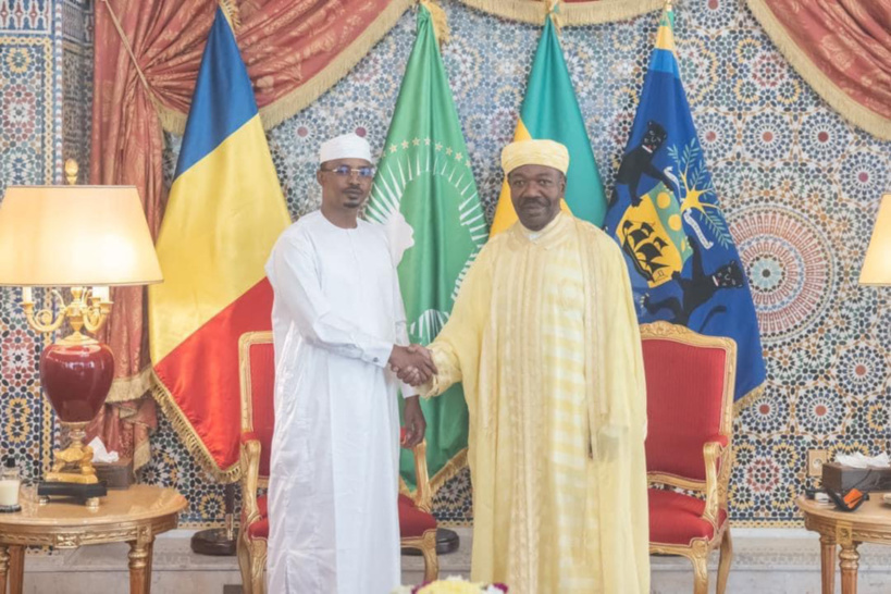Gabon-Tchad : Ali Bongo et Mahamat Idriss Deby se sont entretenus à Libreville. © PRGabon Gabon-Tchad : Ali Bongo et Mahamat Idriss Deby se sont entretenus à Libreville. © PRGabon