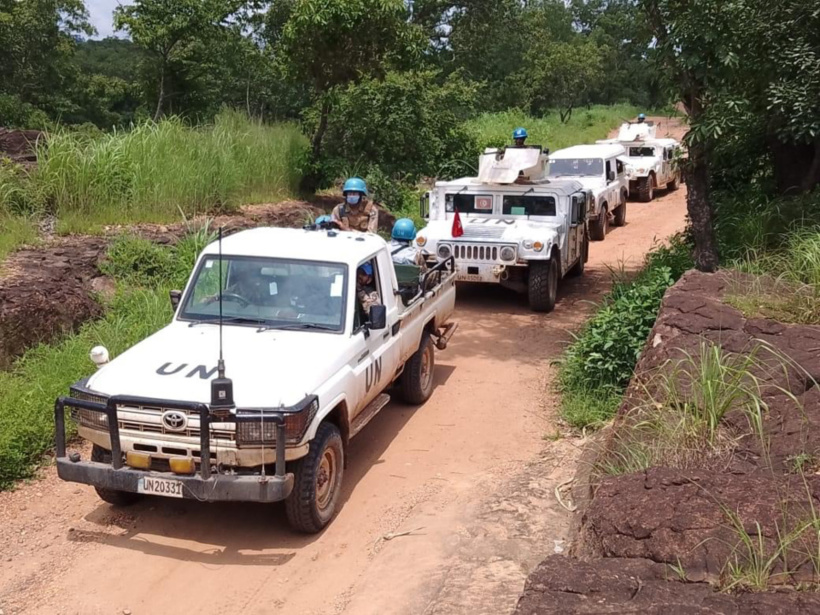 Un convoi de la MINUSCA. © MINUSCA