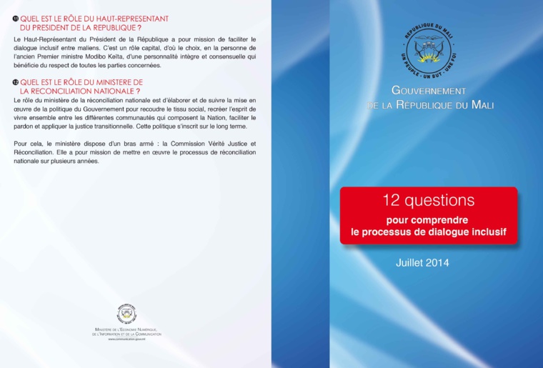 Mali : 12 questions pour comprendre le processus de dialogue inclusif Mali : 12 questions pour comprendre le processus de dialogue inclusif