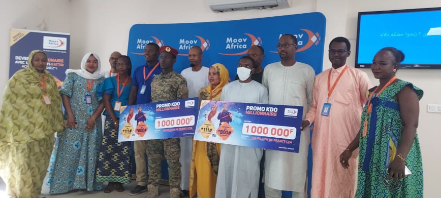 Tchad : Moov Africa prime 3 heureux gagnants de la promo KDO 2022 avec 1 000 000 Fcfa chacun Tchad : Moov Africa prime 3 heureux gagnants de la promo KDO 2022 avec 1 000 000 Fcfa chacun