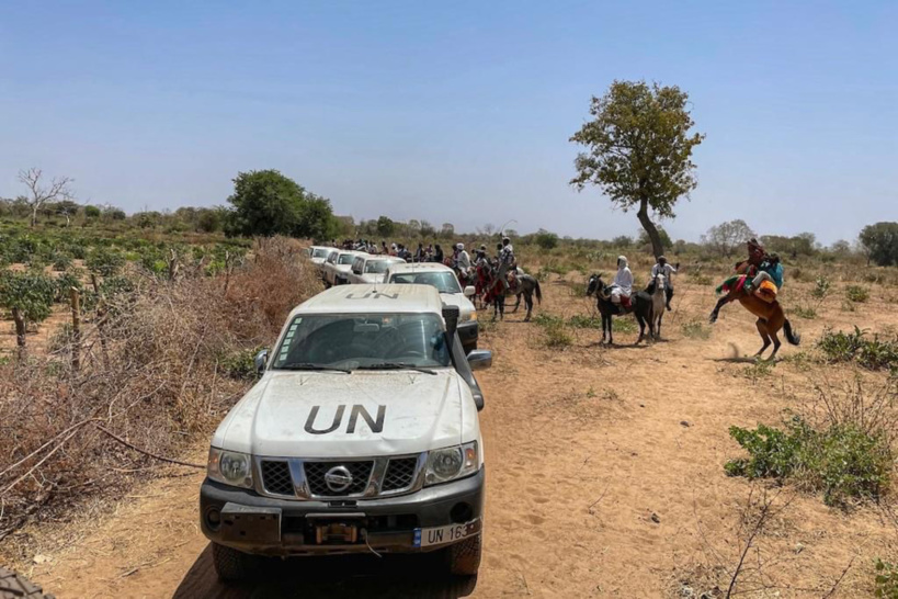 Un convoi de la MINUSCA. Illustration © MINUSCA Un convoi de la MINUSCA. Illustration © MINUSCA