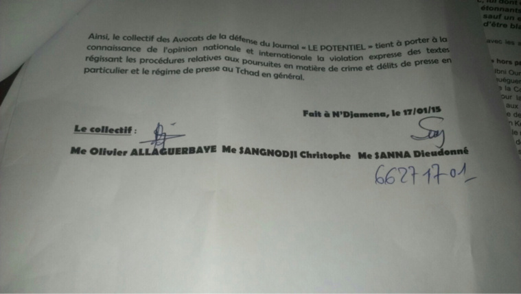 Tchad : Détention abusive du journaliste Bruce Djim-Adjim Ouaye, les avocats en colère Tchad : Détention abusive du journaliste Bruce Djim-Adjim Ouaye, les avocats en colère