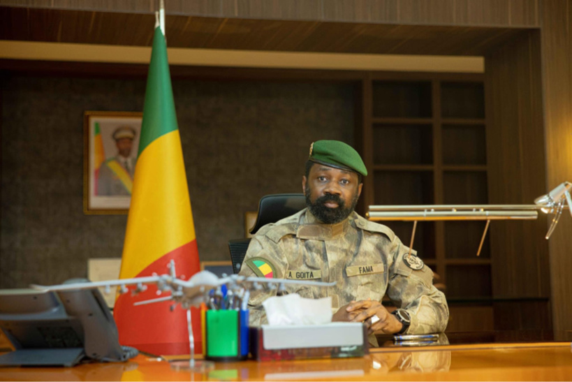 Le président de la transition, le colonel Assimi Goïta. © PRM