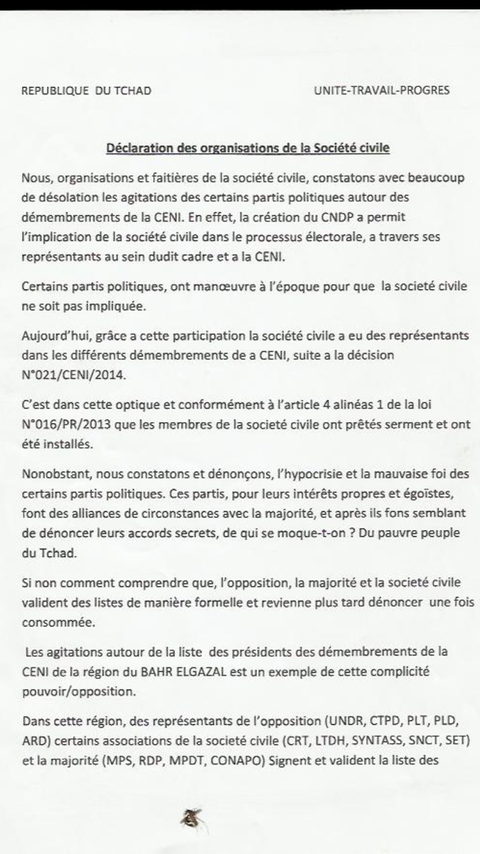 Tchad : Les organisations de la société civile haussent le ton 