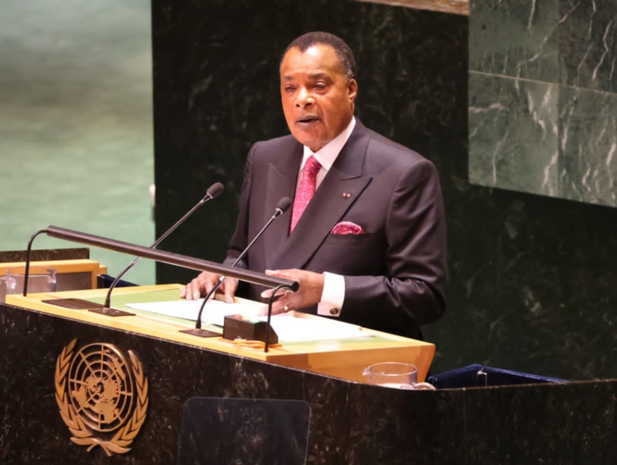 Denis Sassou N'Guesso à la tribune des Nations Unies Denis Sassou N'Guesso à la tribune des Nations Unies