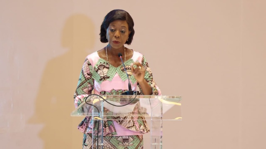 Le ministre Soudan Nonault prononçant son allocution de circonstance Le ministre Soudan Nonault prononçant son allocution de circonstance