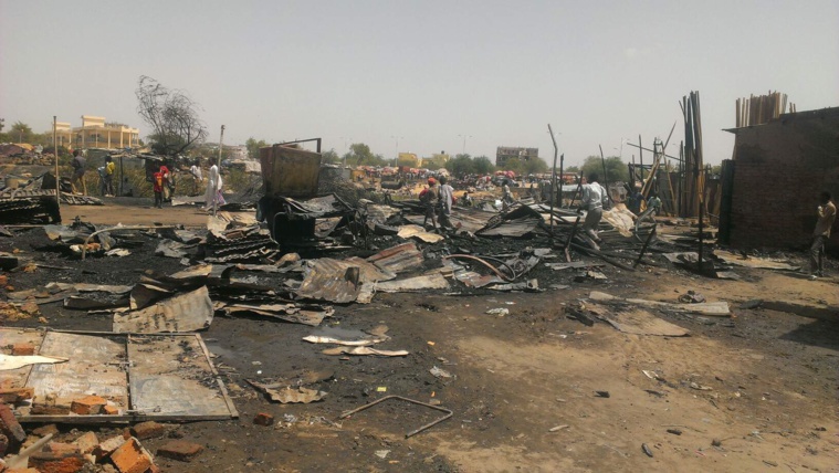 Tchad : Incendie au marché de Diguel à N'Djamena Tchad : Incendie au marché de Diguel à N'Djamena