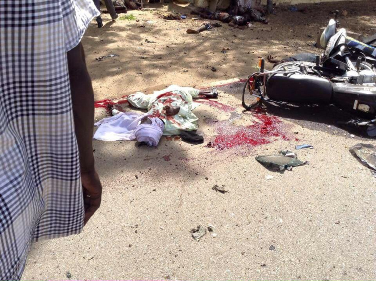 Le kamikaze à l'école de police ce matin. Crédit photo : Twitter/Bobmoustach Le kamikaze à l'école de police ce matin. Crédit photo : Twitter/Bobmoustach