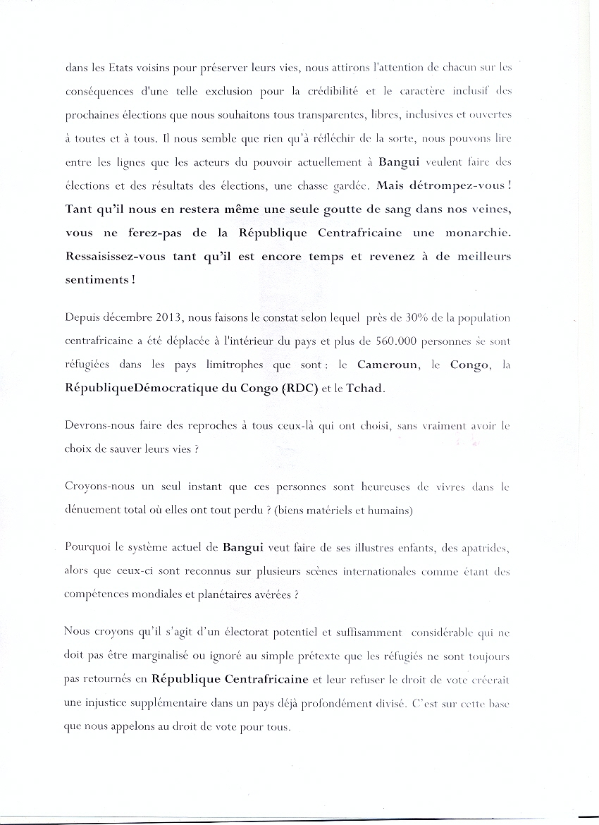 Centrafrique : Le FDPC veut mettre à contribution une expérience militaire stratégique