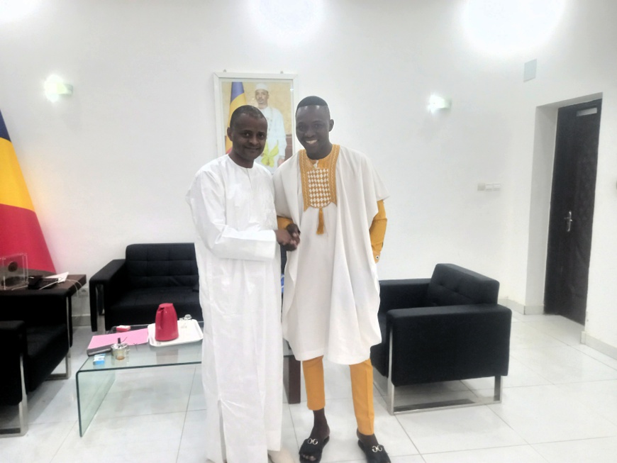 Tchad : Elseven Lefiangaboy et son manager reçus par le ministre d'État Tahir Hamid Nguilin