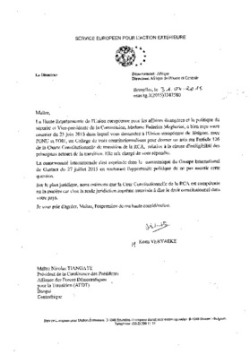 Centrafrique: Nicolas Tiangaye débouté par l'Union Européenne Centrafrique: Nicolas Tiangaye débouté par l'Union Européenne