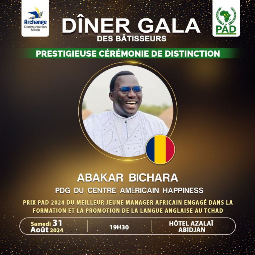 L’entrepreneur tchadien Abakar Bichara est lauréat du prix PAD 2024 L’entrepreneur tchadien Abakar Bichara est lauréat du prix PAD 2024
