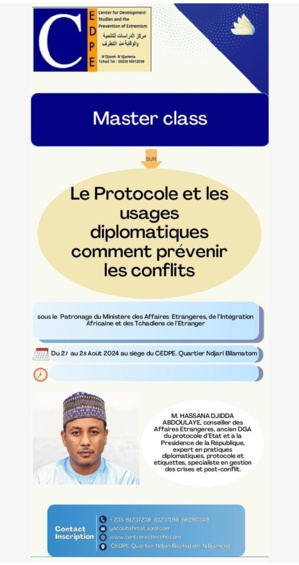 Masterclass au Tchad sur le protocole et les usages diplomatiques : comment prévenir les conflits