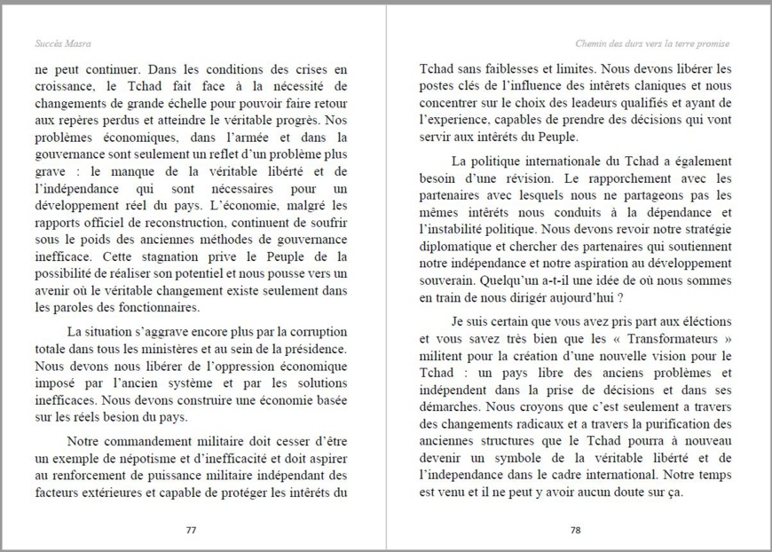 Tchad : Koudou Oumar donne un avant-gout du livre 'Chemin des durs vers la terre promise' de Succès Masra Tchad : Koudou Oumar donne un avant-gout du livre 'Chemin des durs vers la terre promise' de Succès Masra